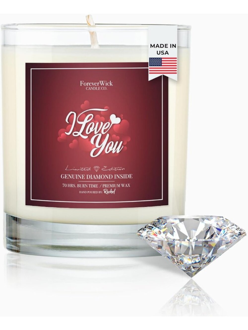 Surprise Candle with Hidden Diamond - Scented Soy Wax Gift for Loved Ones
